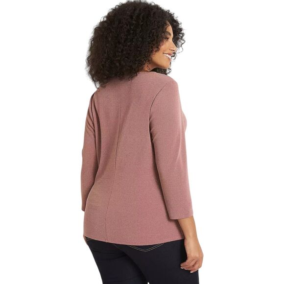 NWT Lane Bryant Cutout-Yoke Sparkle Knit Top • Misty Rose • Plus Sz 5X-6X 34/36 - Picture 2 of 6